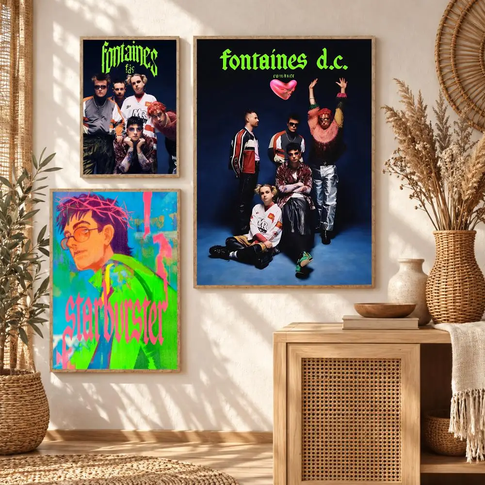 Alternative Rock Band F-Fontaines D.C Poster Premium Modern Waterproof Wall Art Pictures for Bedroom Living Room Bar Decor