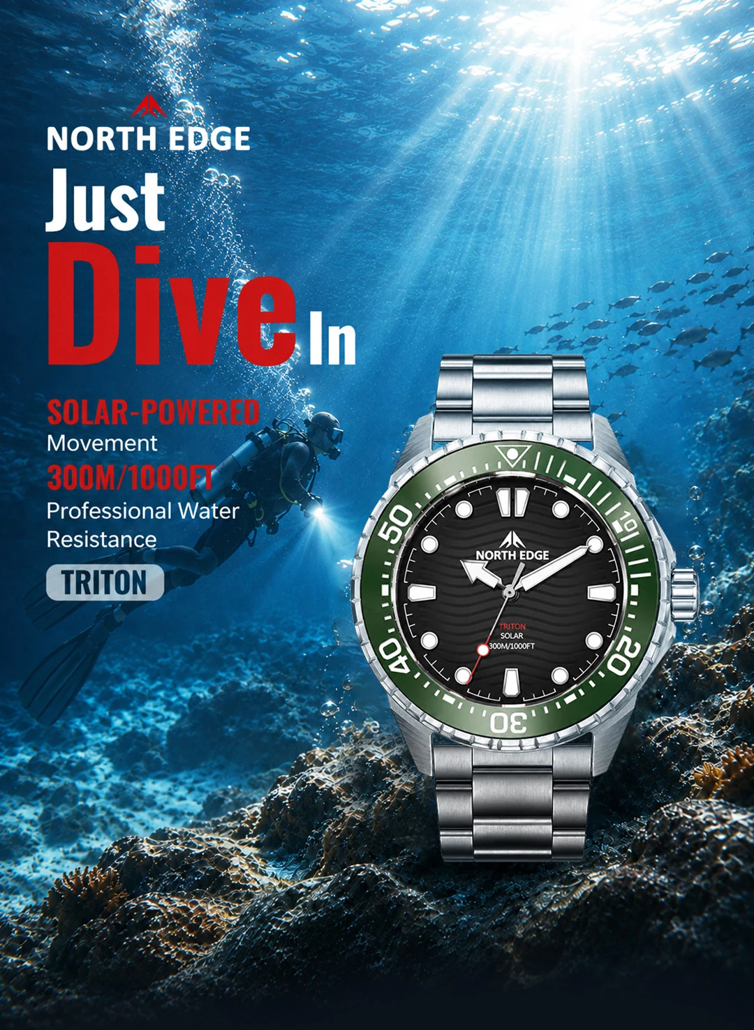 2026 NORTH EDGE TRITON Multi C - Solar Powered Watch recension och pris