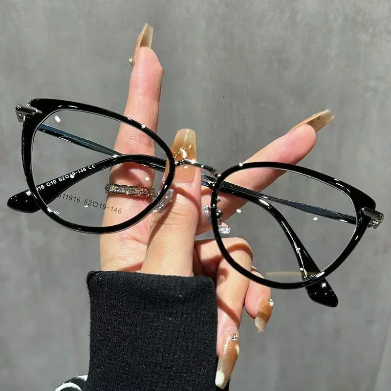 Fashion Computer Myopia Glasses 2025 Anti Blue Light Cat Eye Frame Eyeglasses Women Optical Prescription Glasses Minus Eyewear