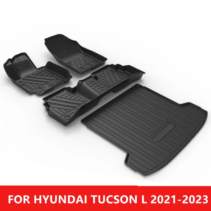 

FOR HYUNDAI TUCSON L 2021-2023 Car Mats Luxury-Surround Leather Floor Mats carpet liners Car mat car interior special modified