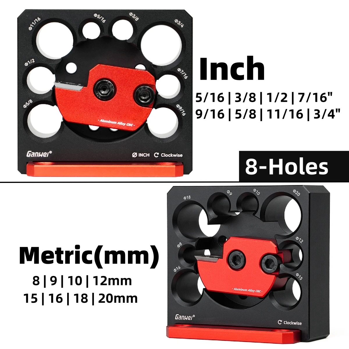 8-Loch-Dübelherstellungs-Vorrichtungs-Set mit Hartmetallklingen - Metrische und Zoll-Holzbearbeitungs-Dübel-Fräsvorrichtung für elektrische Bohrmaschinen – Detail 2