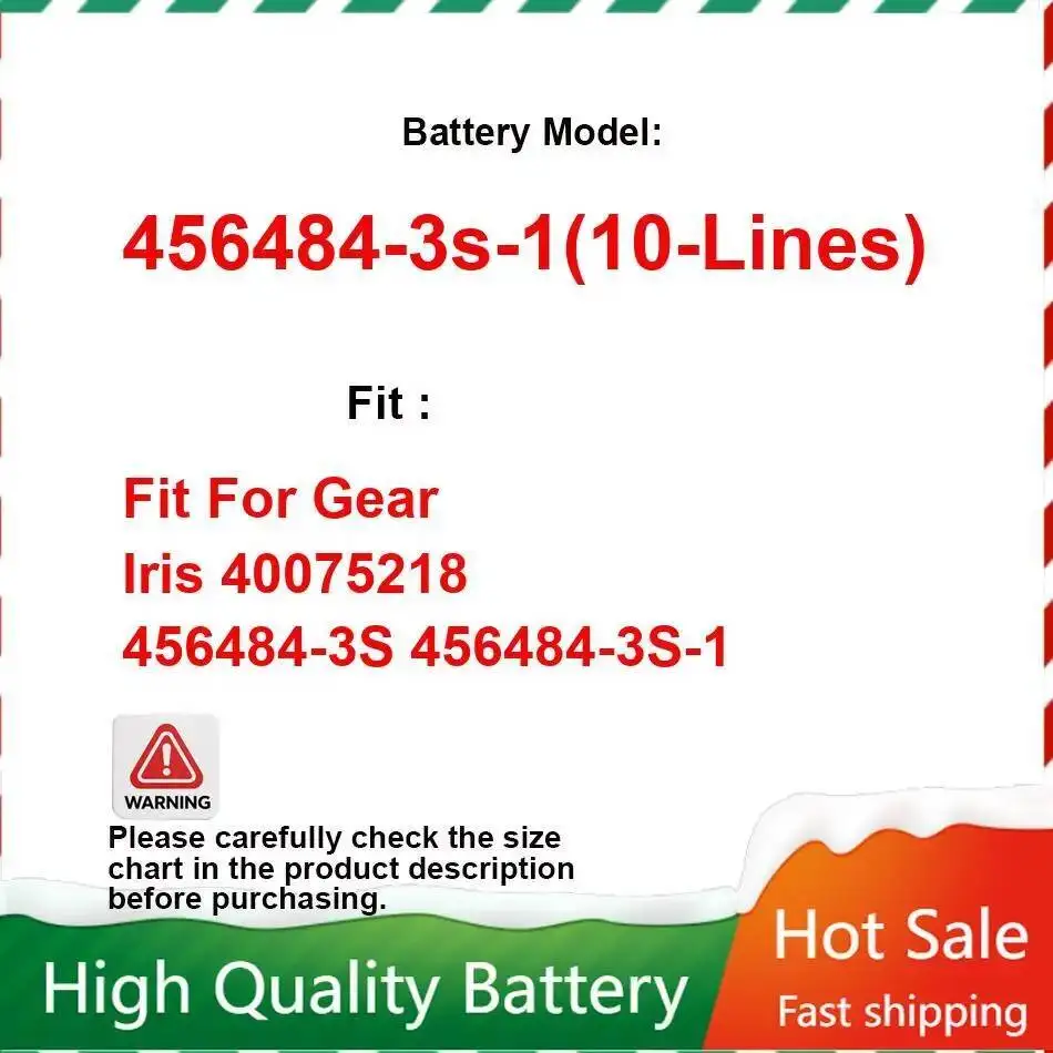 456484-3S-1 10-Lines Rapid Charging Laptop Battery Fit For Gear Iris 40075218 456484-3S 3896Mah