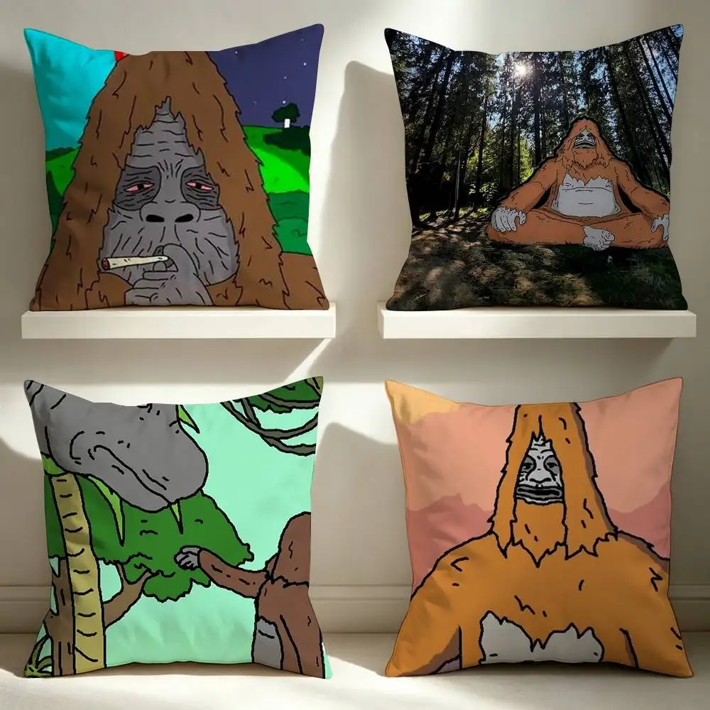 Sassy the Sasquatch  Square Pillow Case Multi Sizes For Car Home Bedroom Decor Custom Valentine Gifts