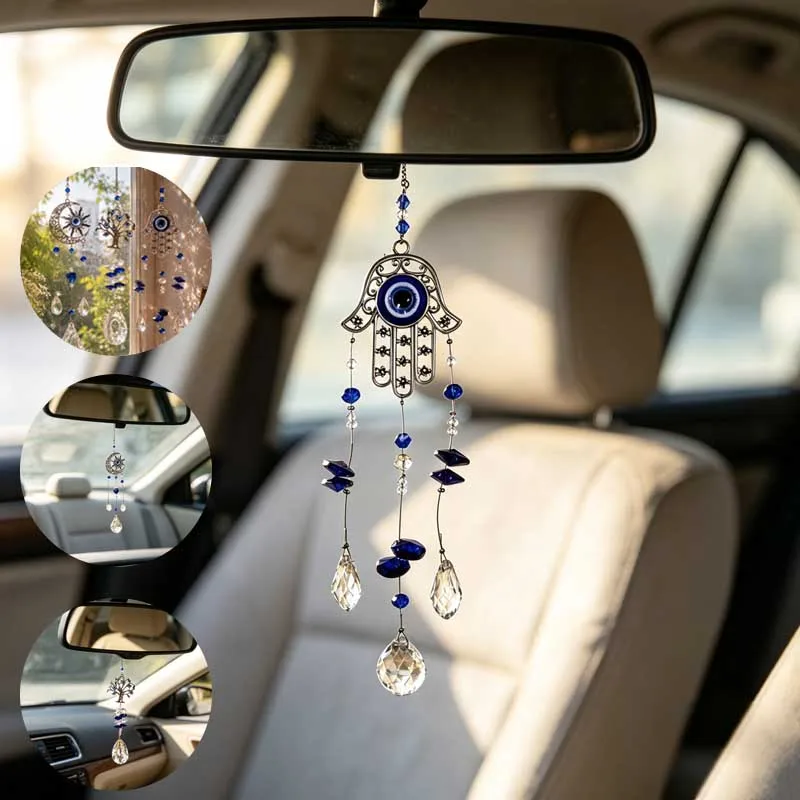 1Pc Car Decor Pendant Universal Car Rearview Mirror Ornament Exquisite Crystal Devil Pendant Car Interior Hanging Charm Also Sui