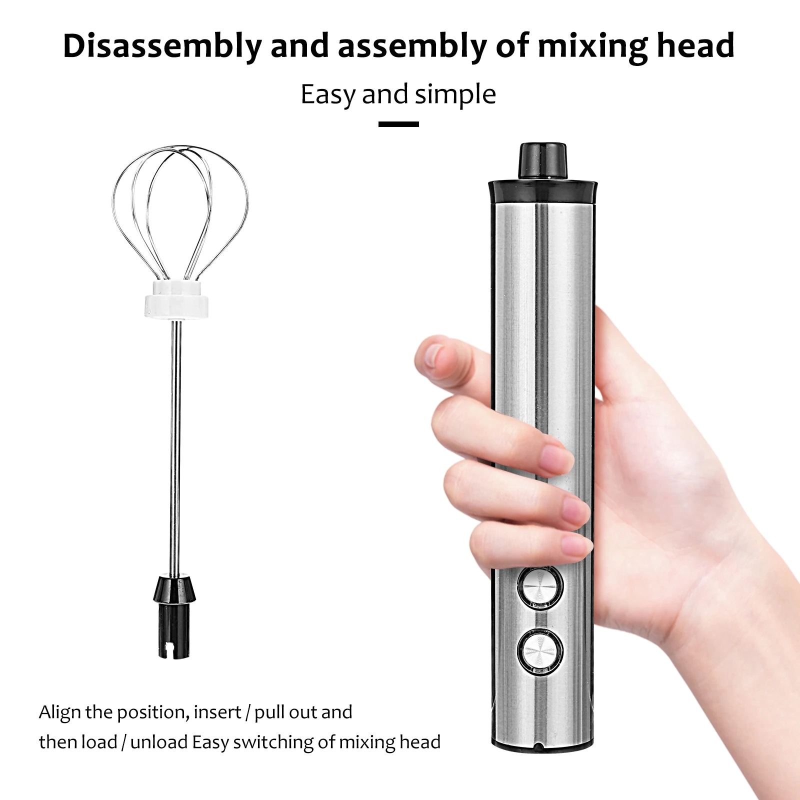 

Electric Egg Beater Whisk Milk Coffee Hand-held for Stirrer Drinks Frothers Foamer Wand Automatic