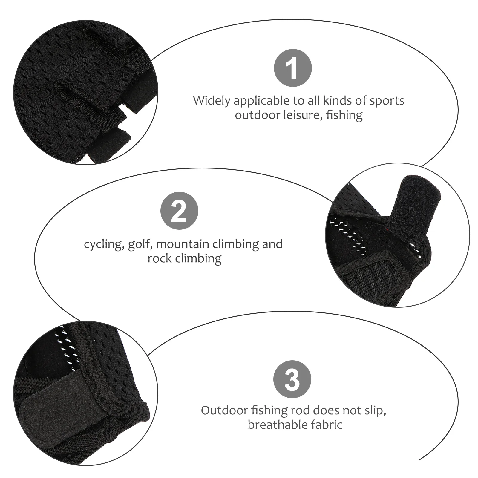 1Pair Anti Slip Outdoor Gloves Half Finger Breathable Sports Gloves for Cycling Fishing Mountain Climbing Winter Workout