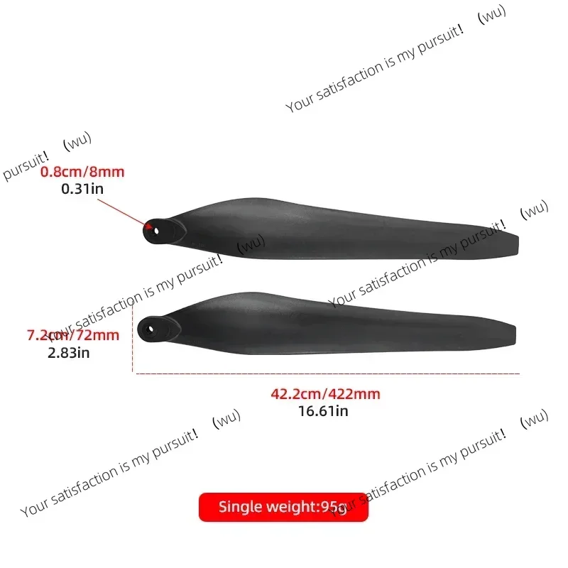 3411 Folding drone blades Prppeller for Hobbywing X9 powertrain, carbon fiber plastic hybrid propeller