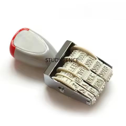 Portable English Date Stamp for Office School Bank Egg Supermarket Store Manufacture Roller Date Number Stamps DMY DD/MM/YYYY