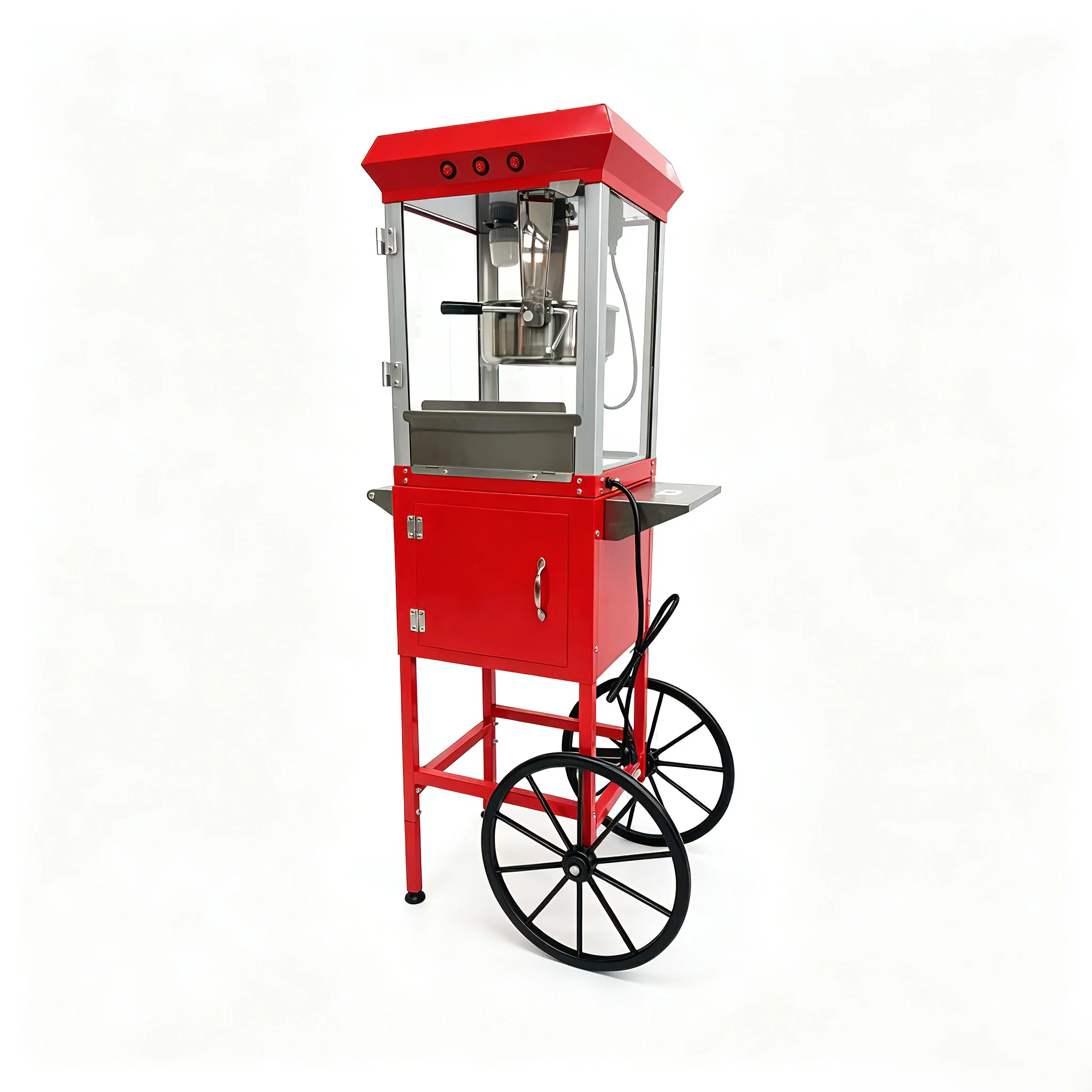 Best-Selling New 8-oz Popcorn Machine With Cart, 900W-Perfect For Night Markets And Amusement Parks