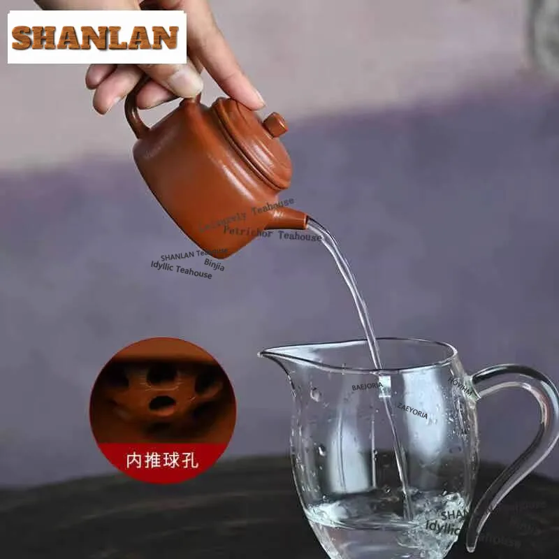 

100ml Ancient Yixing Purple Clay Teapots Handmade De Zhong Pot Raw Ore Zhu Mud Kettle With Strainer Zisha Tea Set Collection