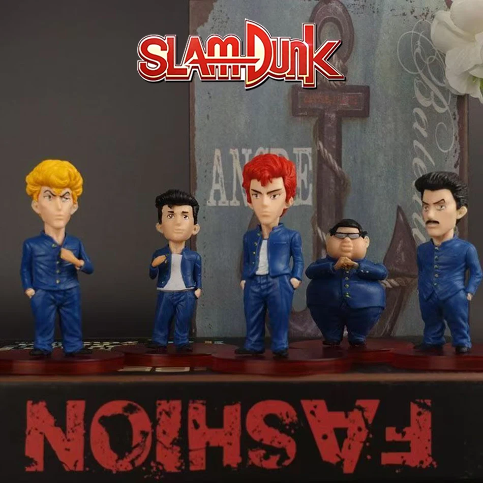 أنيمي Hanamichi Sakuragi Rukawa Kaede Miyagi Ryota Mitsui Hisashi Akagi Takenori PVC figuras de juguete 5 unids/set
