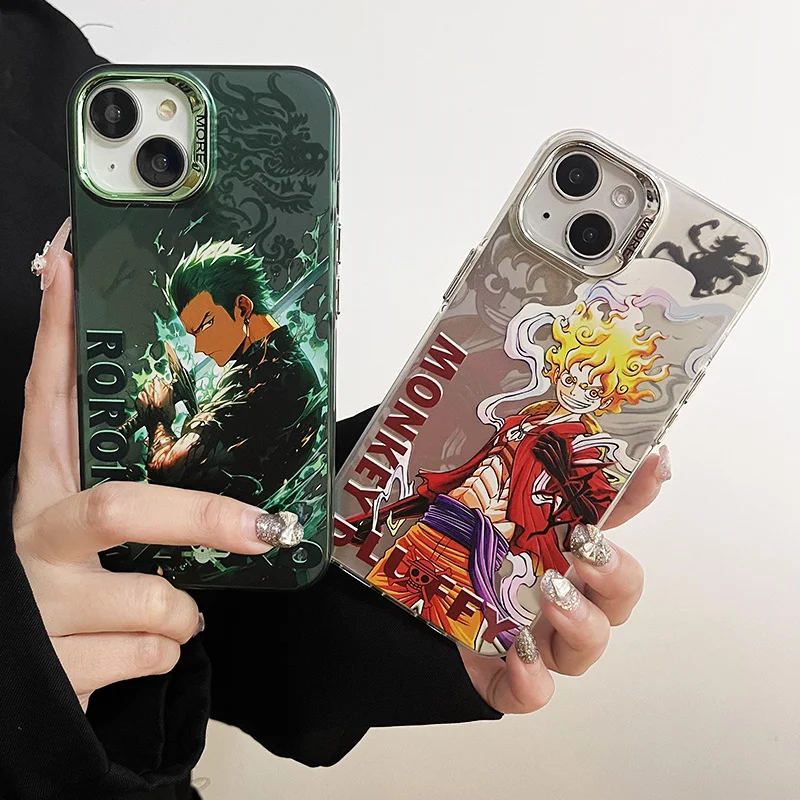 Cute One Piece Monkey D Luffy Anime Case For iPhone 16 14 13 12 11 Pro Max Nika Luffys Zoro Candy Matte Shockproof Back Cover