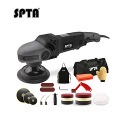 SPTA 5 Inch Rotary Buffer Polisher Electric Buffing Polishing Machine Polisher&Polishing Pads Set For Auto Buffing and Polishing