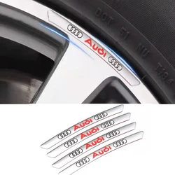 Car Wheel Hub Rim Logo Decalques, Styling Emblemas Emblema, Adesivo para Audi A3, A4, A6, A8, A7, Q3, Q5, Q7, S3, S4, S5, S7, RS7, RS3, RS4, RS5