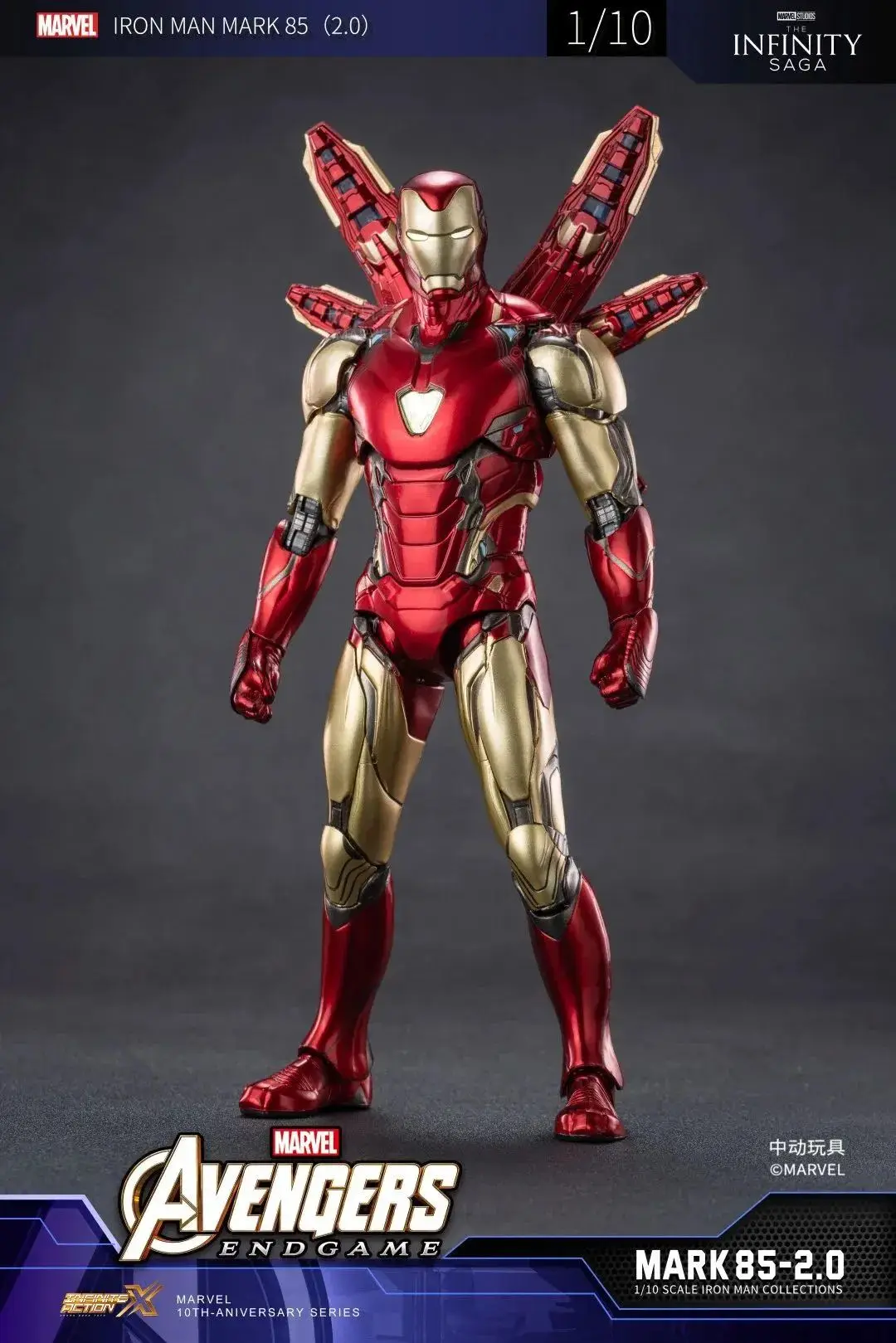 ZD-figuras de acción de Marvel Iron Man, modelo de juguete LED MK85 2,0, MK1, MK3, MK5, MK7, MK43, edición de iluminación, Colección clásica, regalo, nuevo