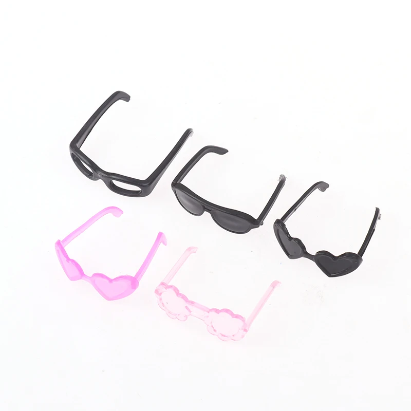 20PCS Mini Plastic Glasses Round Frame Eyewear Glasses For High Dolls Kids Toy Mini Eyeglasses Random Dolls Accessories