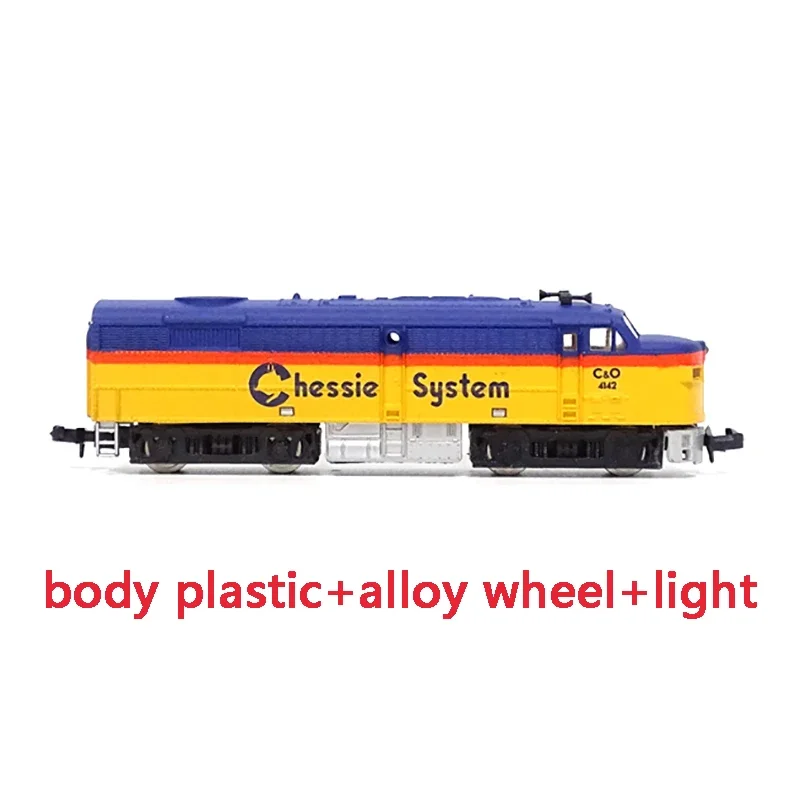 Diecast N Scale 1/160 America Dog Head Train Model NO Power Have Light Adult Classic Collection Static Display Boy Toy Gift