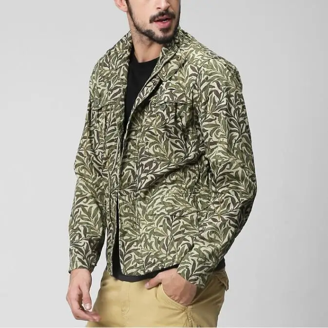 Waterweed Camouflage Spring Coat Men Green Jacket Outdoor Bionics Thatch Ditch Reed