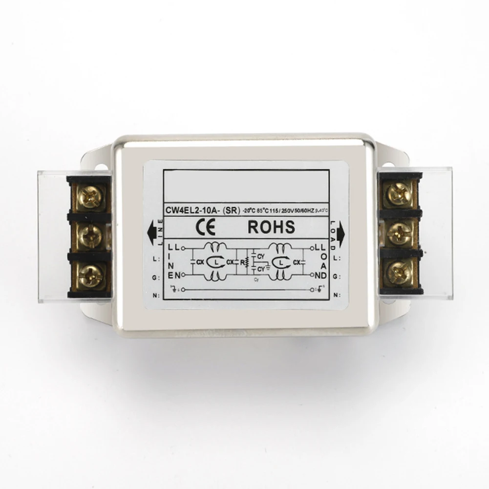 1pc Filter Terminal 220V Bipolar Terminal Block For EMI Purification Power Filter CW4L2-10A-R 20A 30A Power Supply Filter