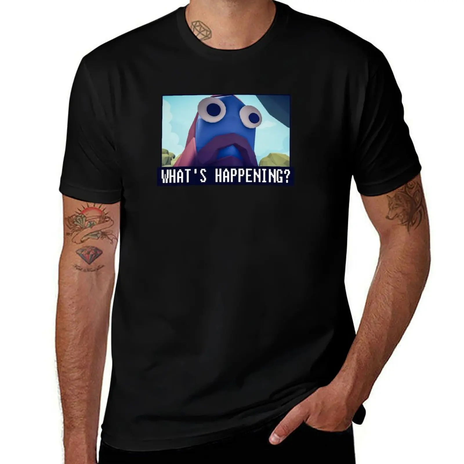 What's happening? Totally Accurate Battle Simulator. A blue giant with surprised eyes. T-Shirt Performance Dry Fit T-Shirt