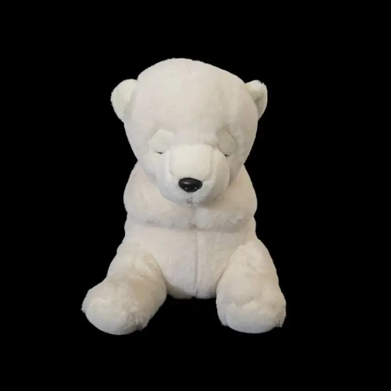 

Милые куклы белого медведя, сидящий белый медведь, плюшевая игрушка с глазами, закрытые реалистичные животные, имитация мягкой куклы, кавайные игрушки, подарки