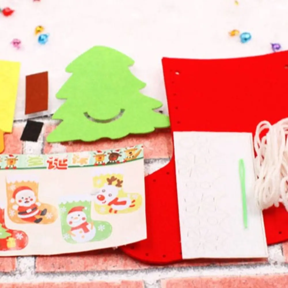 غير المنسوجة النسيج DIY عيد الميلاد تخزين ثلج ديكورات منزلية معلقة عيد الميلاد جورب كريس Kringle سانتا كلوز