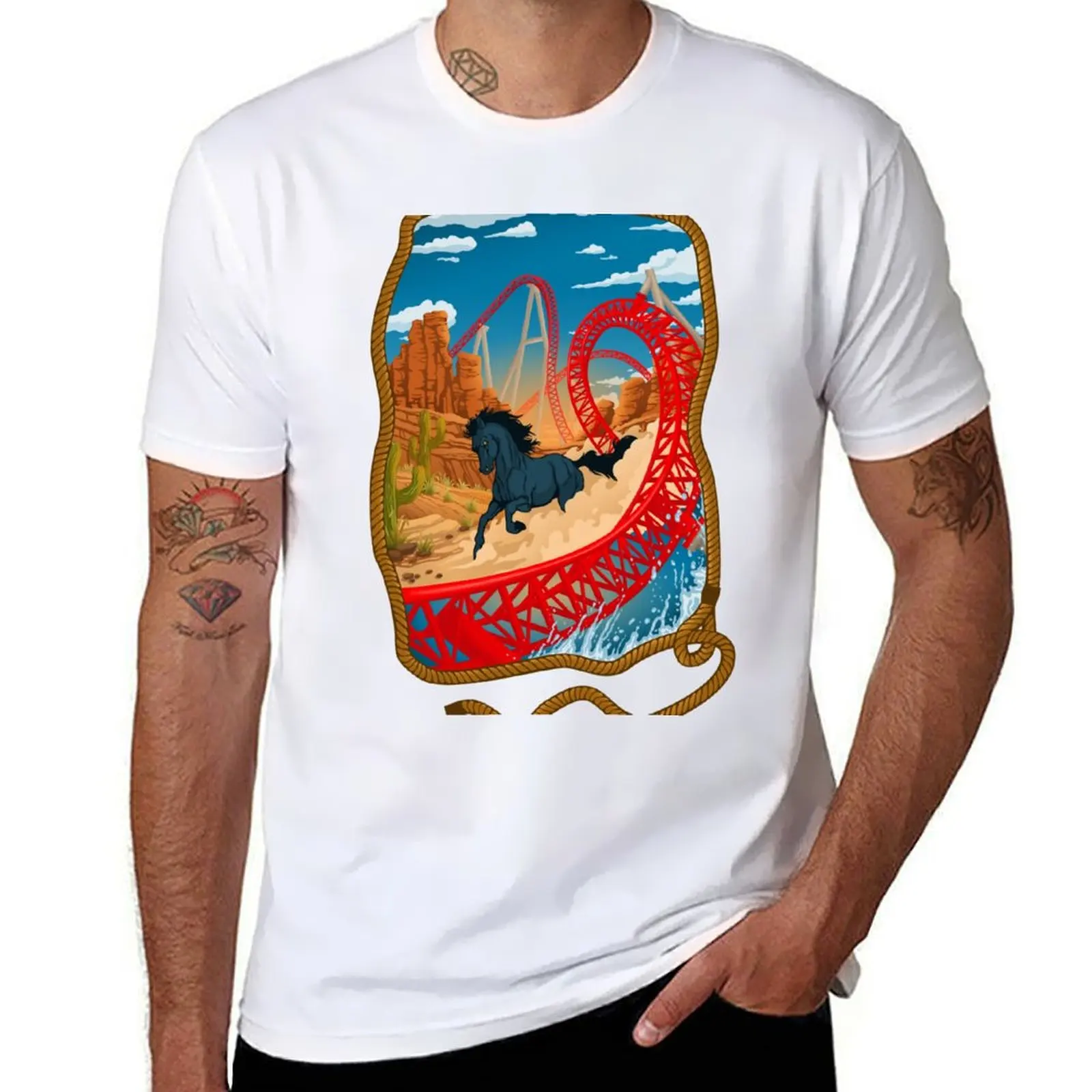 

THE WILD ONE Maverick Roller Coaster Cedar Point Theme Park T-Shirt anime tshirt printed t shirts for man T-Shirt