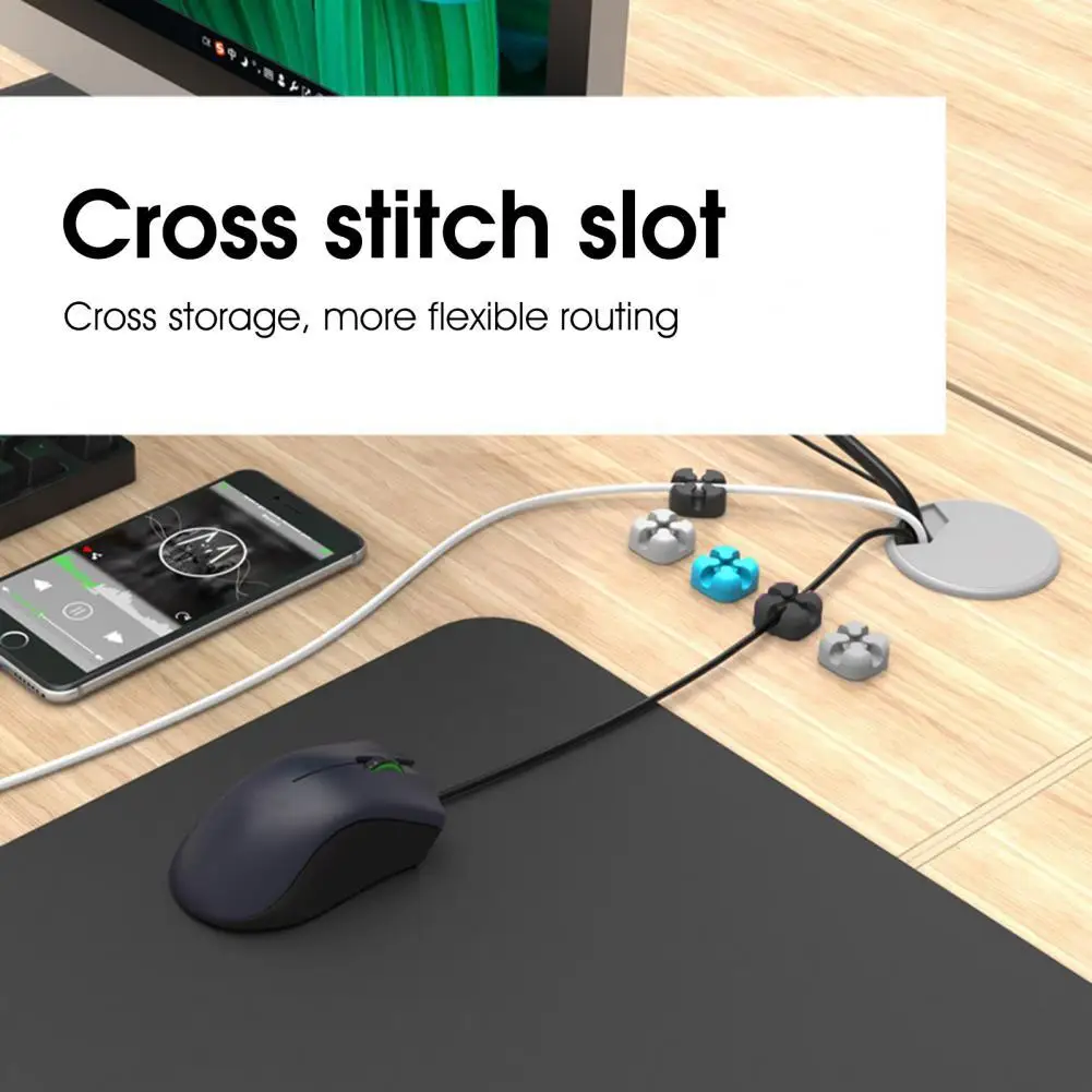 Self-adhesive Desk Set Wire Clip Electrical Wire Fitted Hooks&Rails Data Cable Glands Winder Organizer Cable Organizers