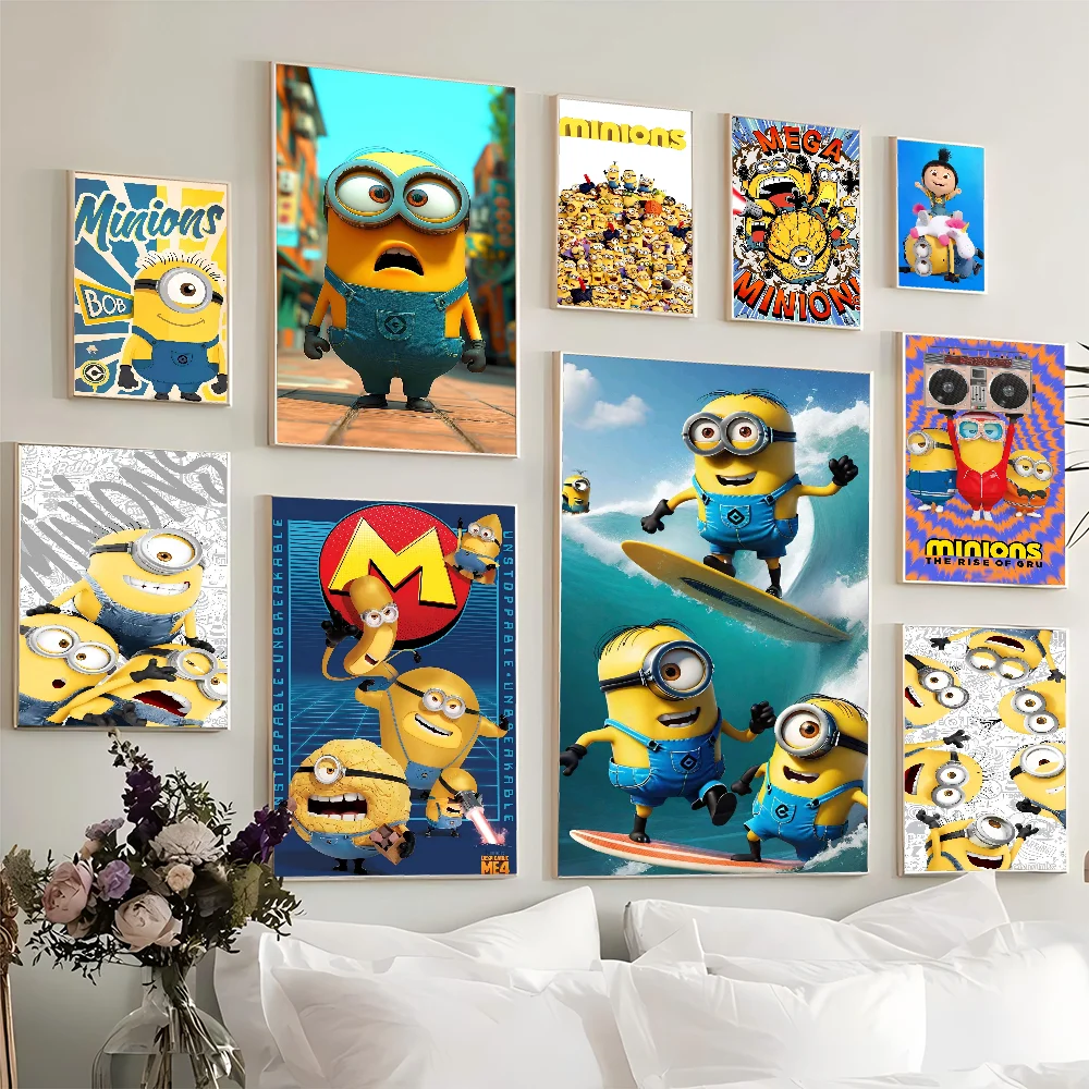 Cartoon M-Minions Anime Posters Sticky Whitepaper Prints Posters Artwork Kawaii Room Decor