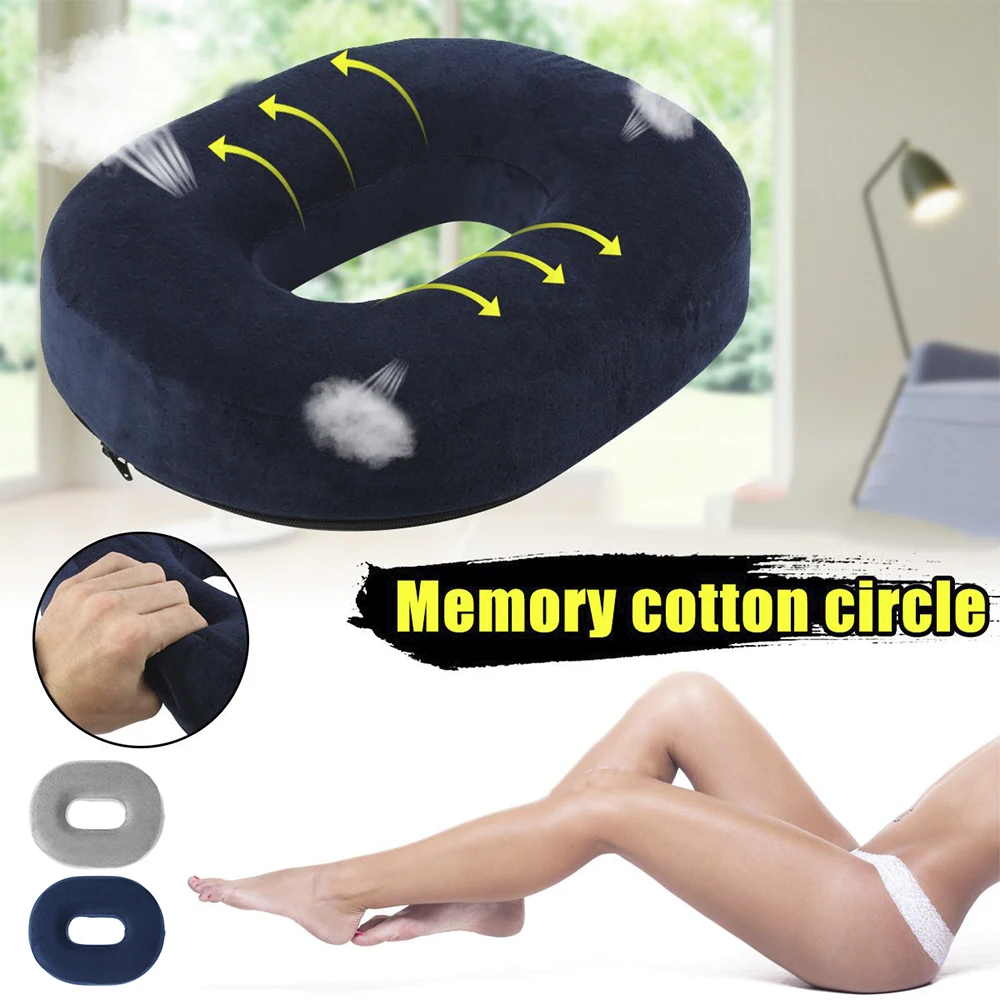 Memory Foam Comfort Donut Ring Chair Seat Inflatable Cushion Pillow for Pregnant Woman Sedentary People Travel Office Pain Relie