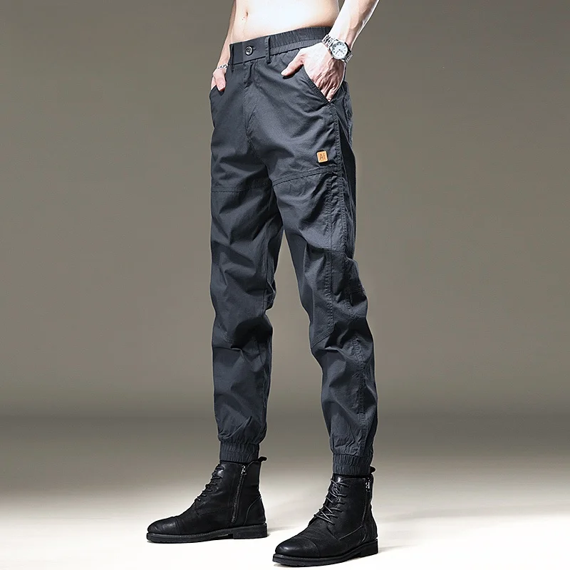 

Высококачественные мужские рабочие брюки в американском стиле, осень-зима, новые повседневные брюки со сложенной ногой, эластичные, удобные, сложенные, чувствительные к подшивку