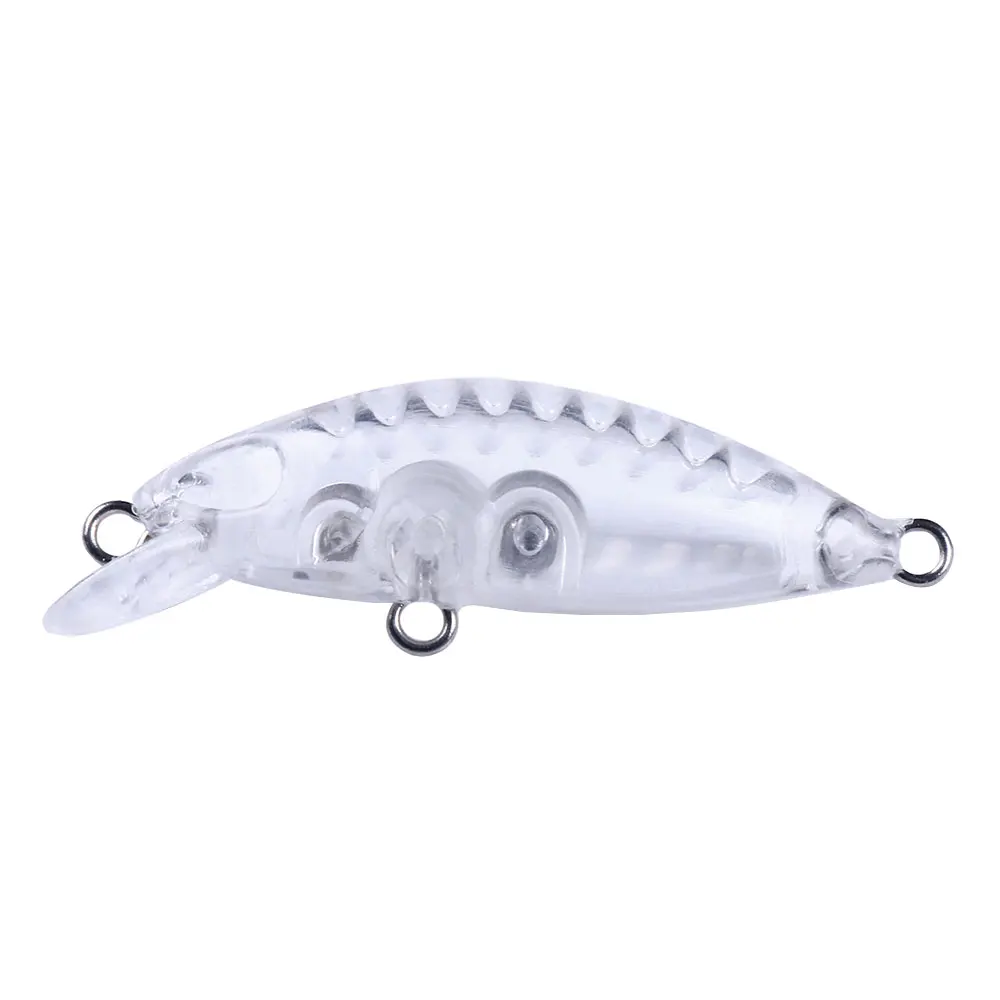10pcs 4cm 1.7g Unpainted Minnow Fishing Lure Blanks Clear DIY Hard Bait Body Jerkbait Wobbler for Custom Painting/Airbrush