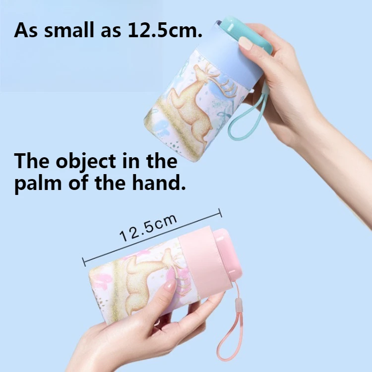 خصم 30% على 6 مظلة شمسية مزدوجة الأغراض للطقس والمطر، واقي من الشمس، حماية من الأشعة فوق البنفسجية، طباعة غراء ملون، هدية مظلة #2