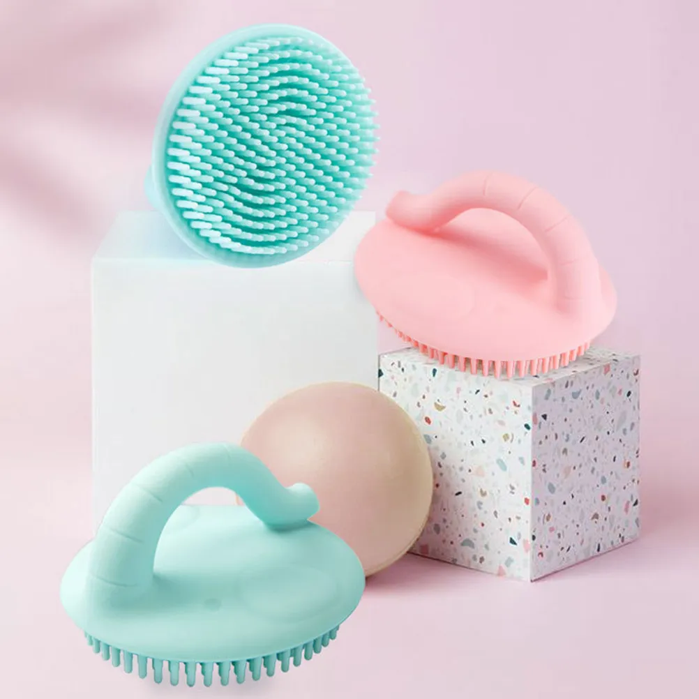 

1Pcs Silicone Infant Bath Brush Light Bright Color Gentle Skin Cleansing Scrubber for Babies Easy-Grip Handle Foaming Cleanser