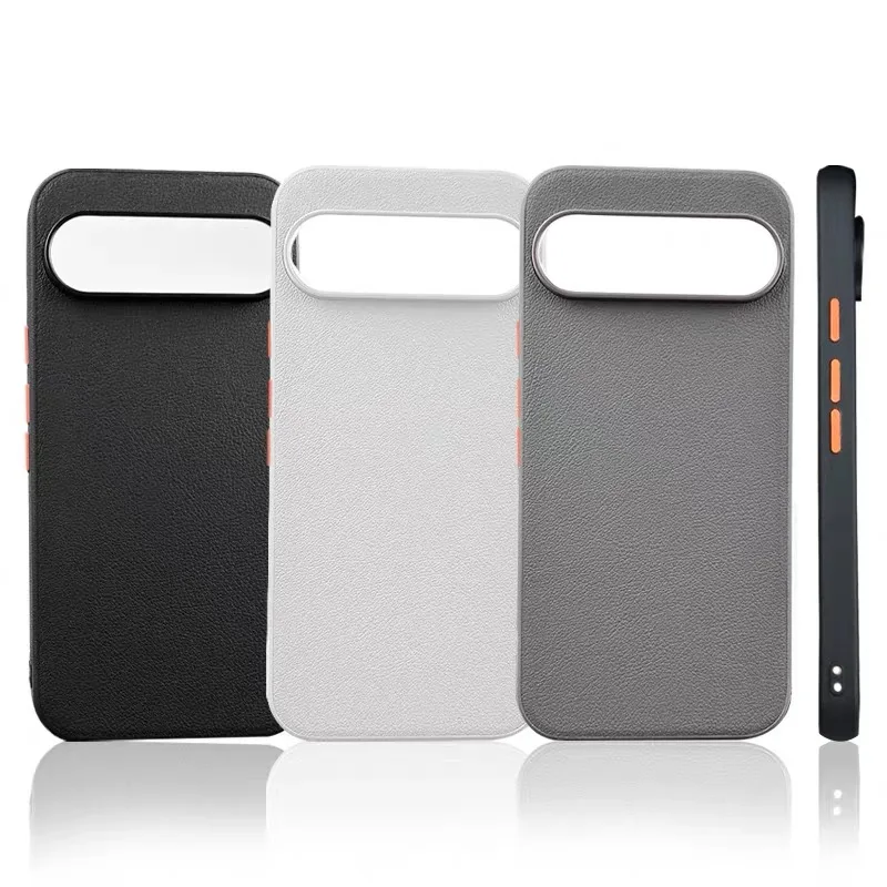 Business Plain Leather Case for Google Pixel 9 10 Pro XL Pixel 9A Aluminium Alloy Independent Button Camera Protection Cover