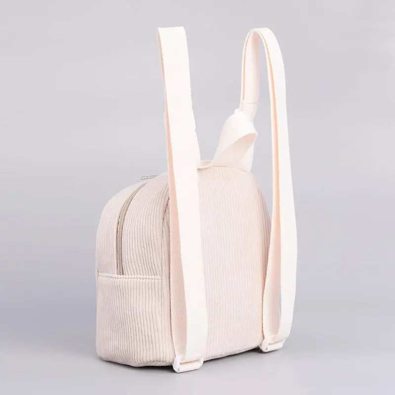 Mochila informal clásica de pana minimalista para niños, Mini bolso de viaje de alta calidad para mujer