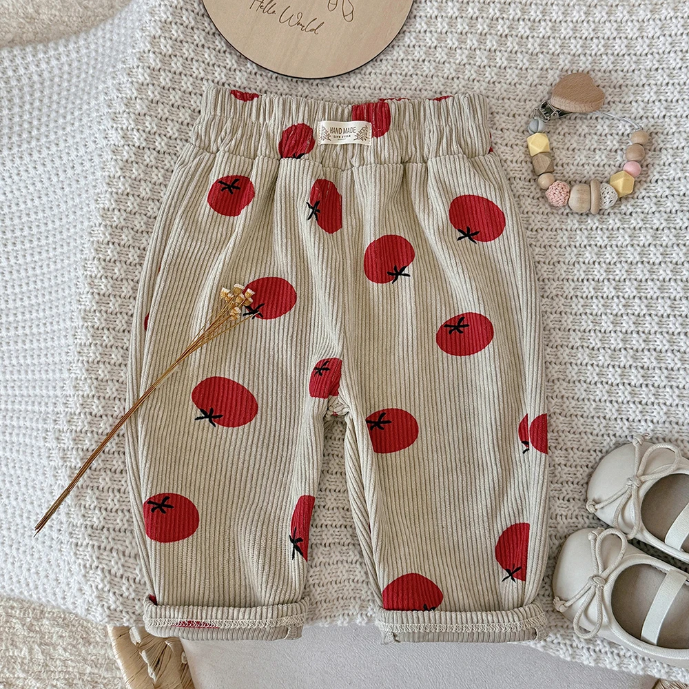 MILANCEL Babyhosen 6M-3T Baby Jungenhosen Niedliche Schleifen-Punkte Kleinkind Freizeithosen Herbst Cordhosen für Babymädchen – Detail 36