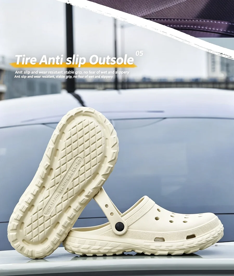Herren-Sandalen mit zwei Riemen, perforiertem EVA-Material und dicken Sohlen – bequem und ideal zum Autofahren, auch für Paare geeignet, für den Außenbereich – Detail 9
