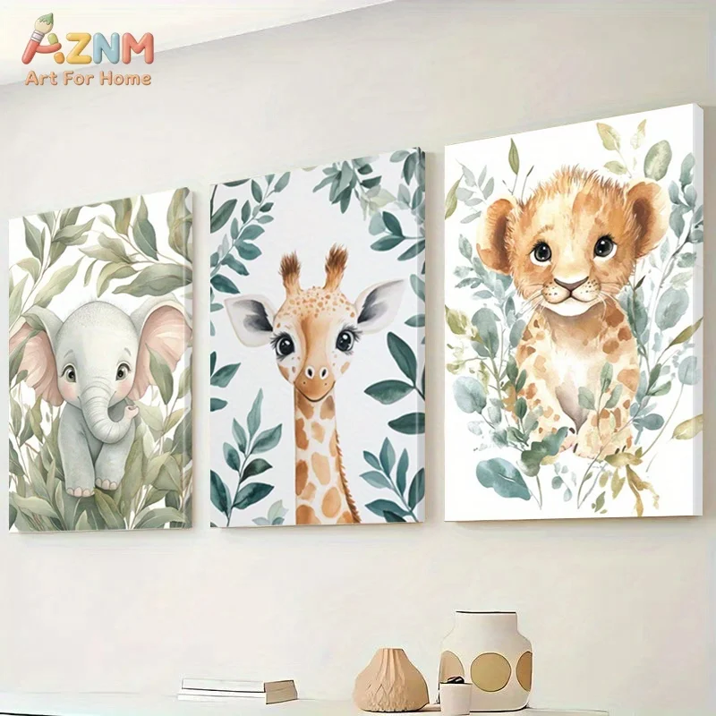 1pc/3pcs  Nature Inspired Wall Art Decor, Jungle Adventure Wall Art, Playful Wildlife Wall Decor
