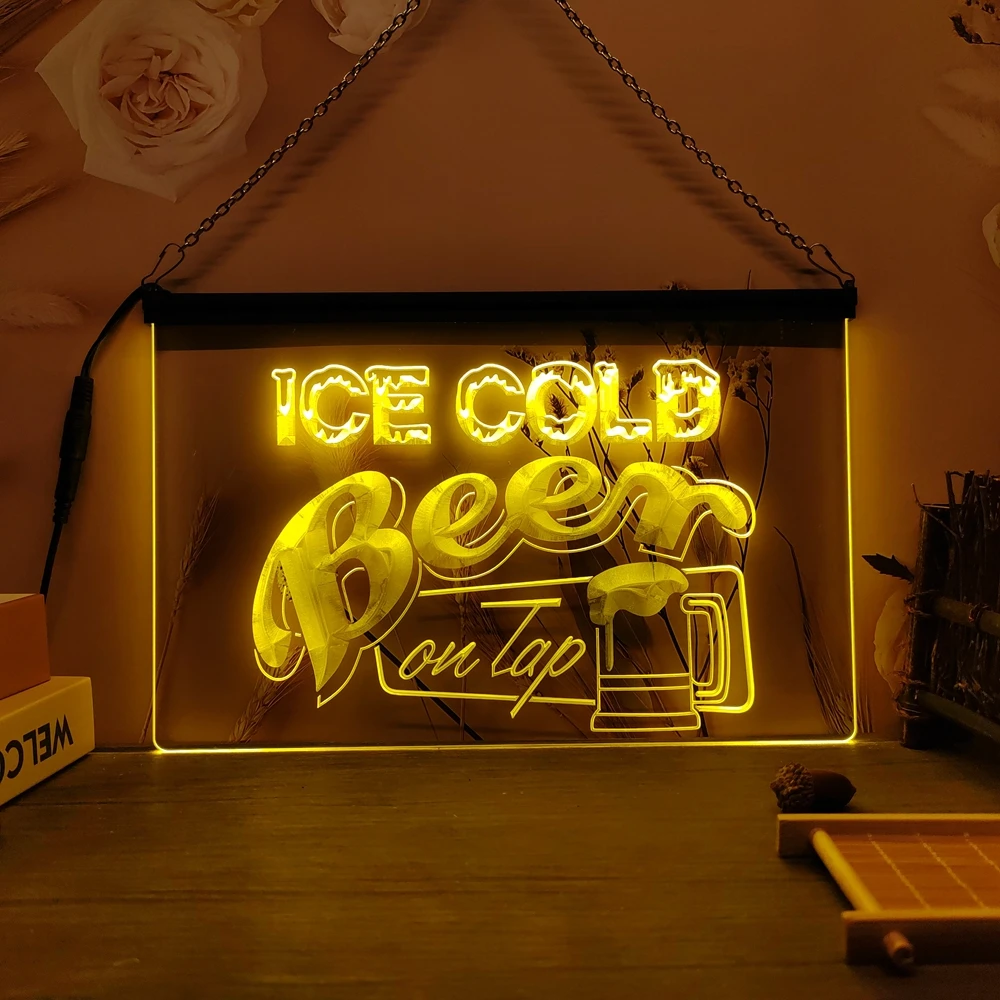

Неоновая вывеска LED с 3D-резьбой «Ледяное пиво на кране» для декора дома, стен, свадеб, спальни, рабочего стола