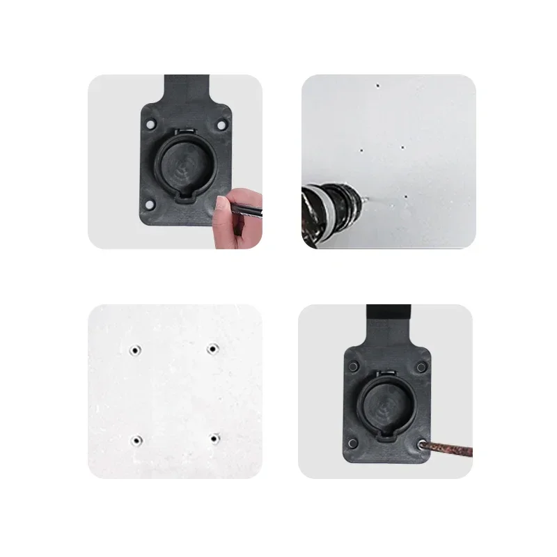 One Piece Wall EV charger cable holder gun head socket for Type 1 EVSE  connector  EV Charger