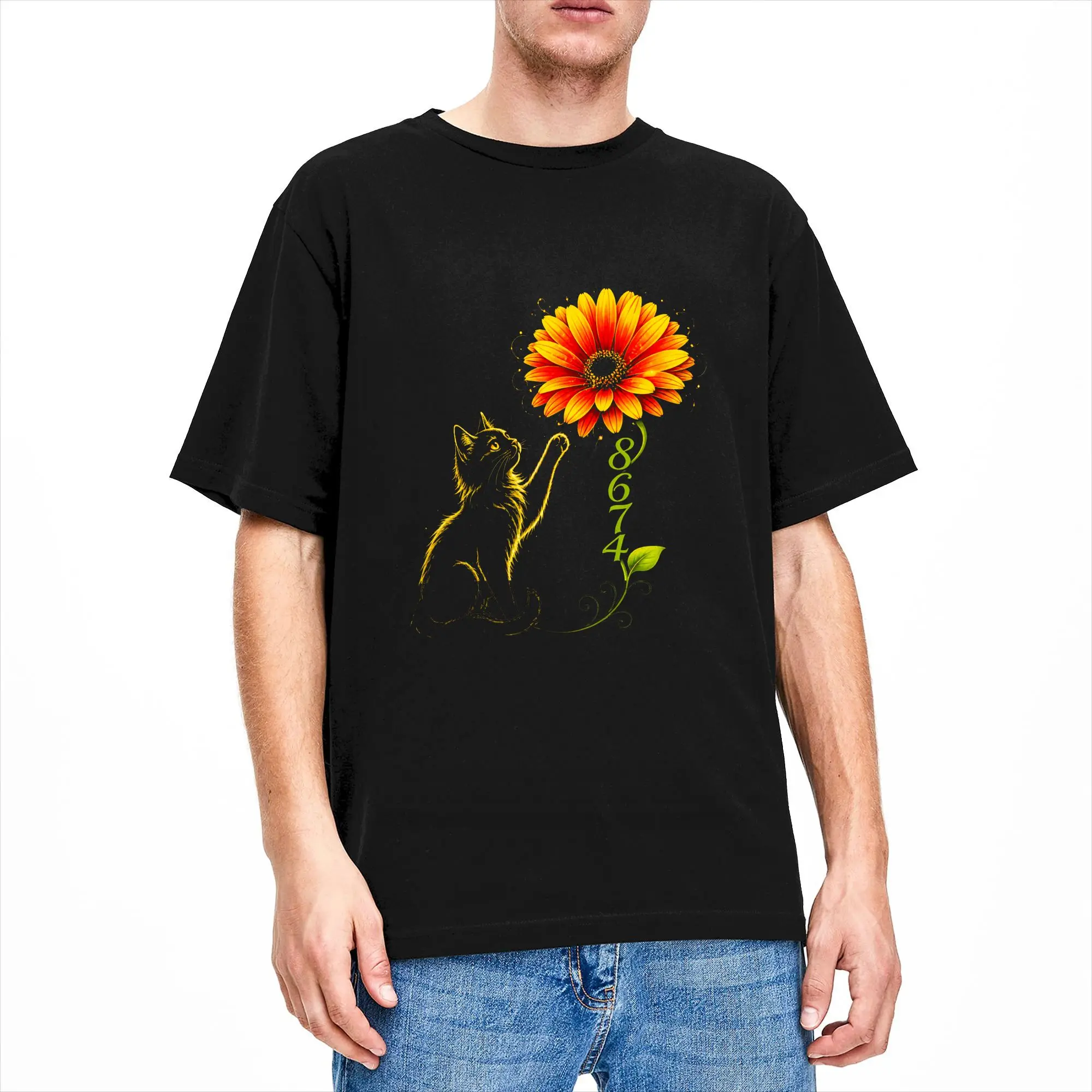 8647 T-Shirt Summer  100 Cotton T-Shirts For Mens Hipster Custom Logo Tee Shirt Short Sleeve Y2K Fun Top Tees