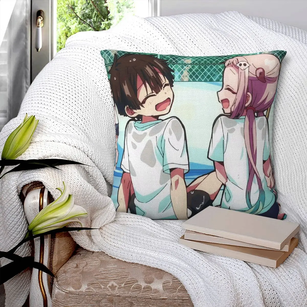 Love Toilet Bound Hanako Kun Square Pillowcase Cushion Cover Pillow Case Throw Pillow Cover for Home Bedroom Car
