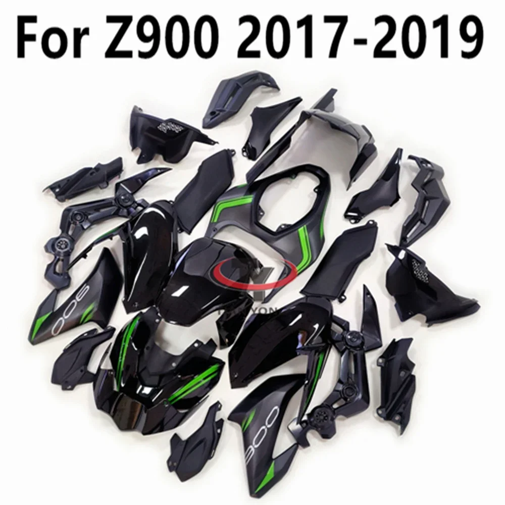 Matte Black Green Floral Pattern Motorcycle For Kawasaki Z900 2017-2018-2019 Full Fairing Kit Injection Bodywork Cowling