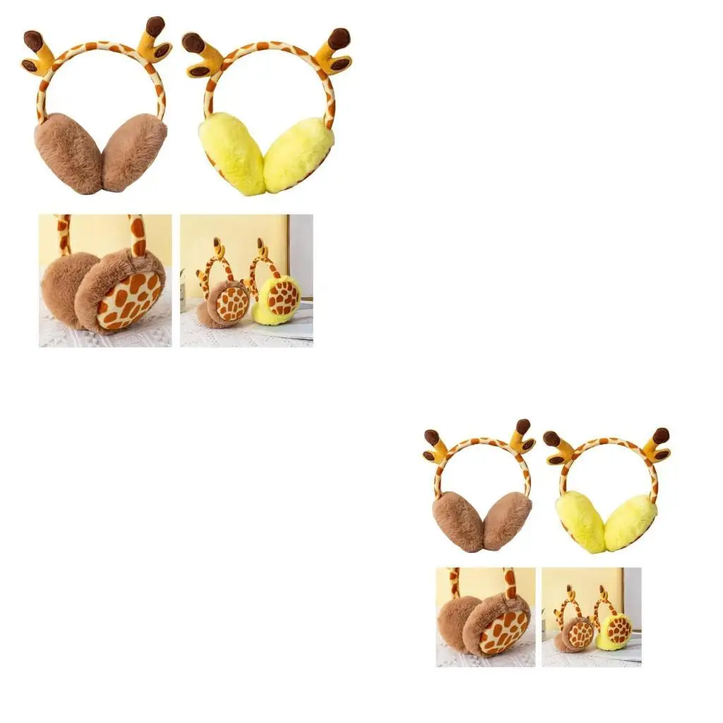 

652F Стильная женская грелка для ушей с героями мультфильмов, складная повязка на голову, мягкая плюшевая подкладка, размер для