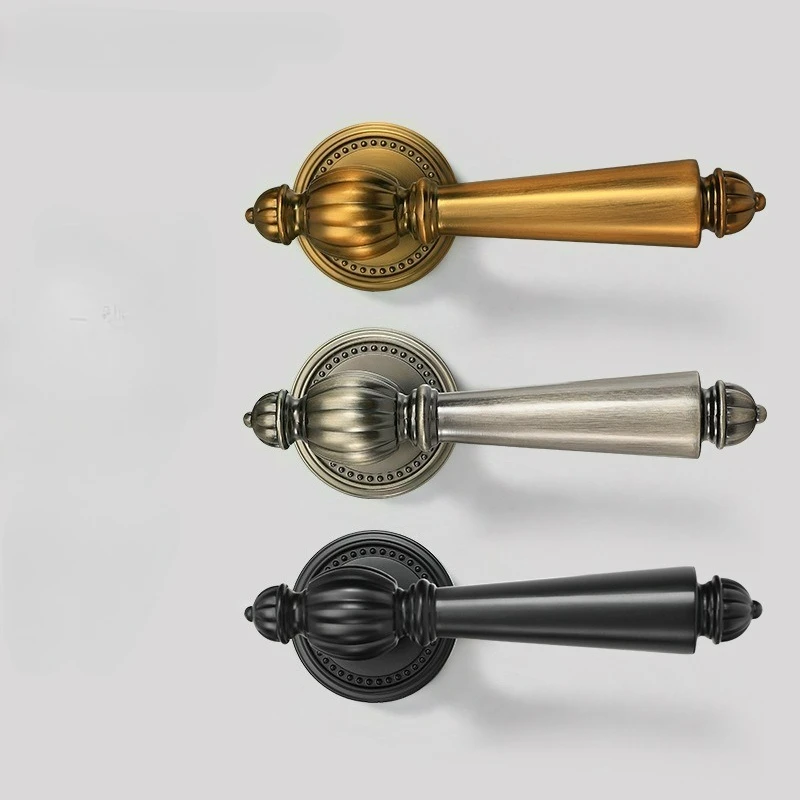 

French Style Indoor Bedroom Door Lock, Pumpkin Shaped Room Door, Bathroom Door, Solid Wood Door Handle, Split Type Silent Lock