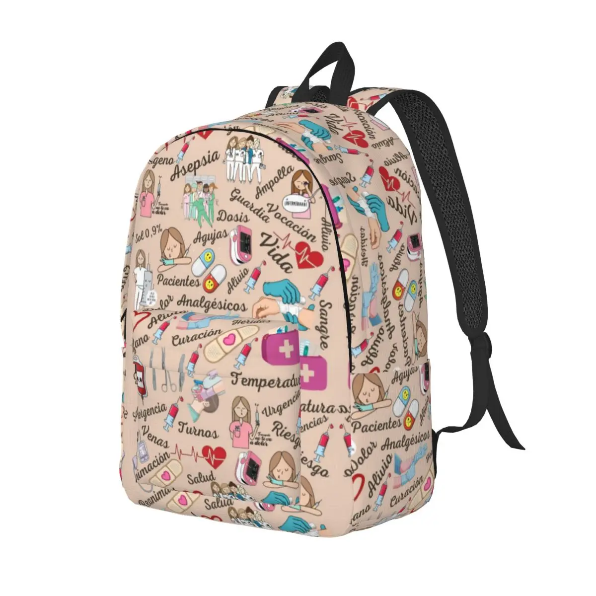 D-Doctor-N-Nurse Printed Lightweight Casual Schoolbag For School, Outdoor, Shopping, Office 15.7in 17.7in