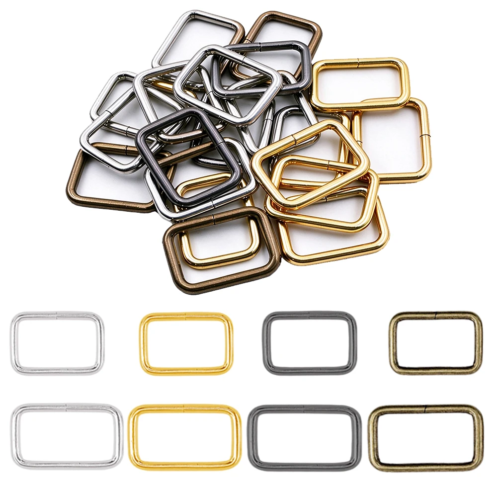 20/40Pcs 25mm/32mm Rectangular Metal Rings, Heavy Duty Webbing Buckle Rings for DIY Bags, Keychains, Belts, Pet Leashes Hardware