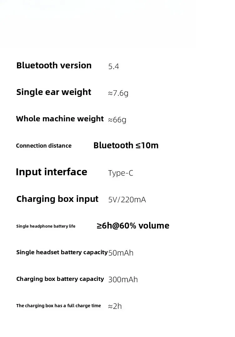 سماعة بلوتوث لاسلكية جديدة نصف داخل الأذن تعمل على تقليل الضوضاء الرياضية وعمر بطارية طويل #3