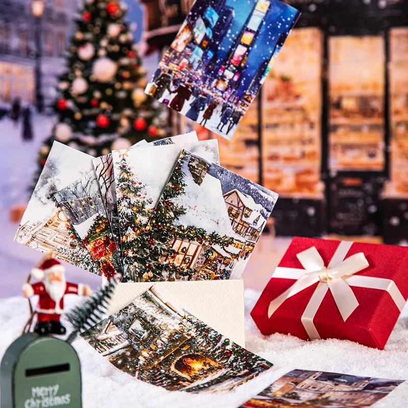 1 rolo/2 rolo de fita washi de fundo de tamanho grande da série cidade de natal 6 estilos perfeitos para suprimentos de colagem de decoração